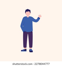 Male Character Pose. Vector illustration in a flat style