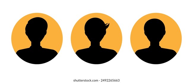 Male character profile icon set