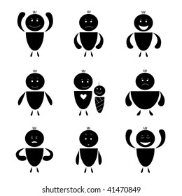Male character symbols - silhouette