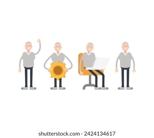 male character in various poses vector illustration