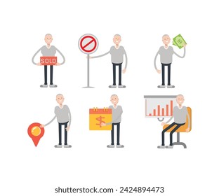 Männliche Figur in verschiedenen Posen Vektor-Illustration