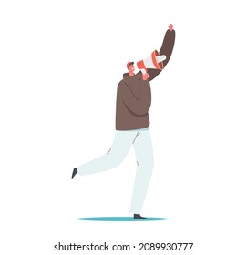 Male Character Yell to Megaphone. Man Shouting to Loudspeaker during Revolution Protest, Demonstration or Strike. Propaganda, Promotion, Public Relations Concept. Cartoon Vector Illustration