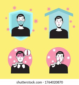 Male Characters for Corona Virus Campaign