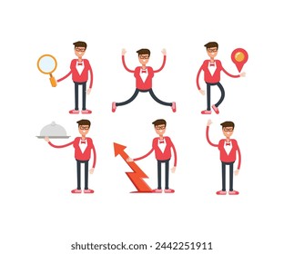 male characters in different poses vector illustration