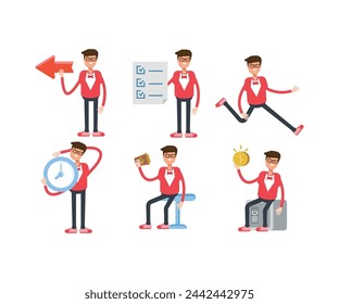 male characters in different poses vector illustration