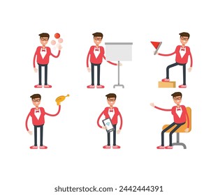 male characters in different poses vector illustration