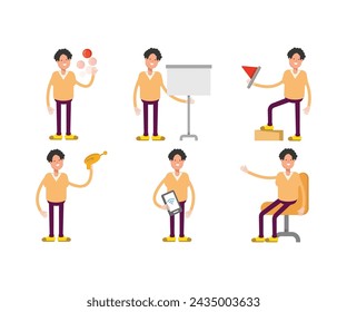 conjunto de caracteres masculinos ilustración vectorial