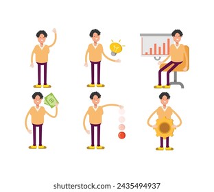 male characters set vector illustration