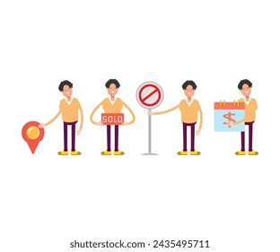 conjunto de caracteres masculinos ilustración vectorial