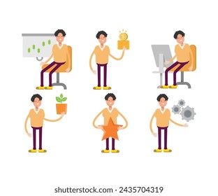 male characters set vector illustration