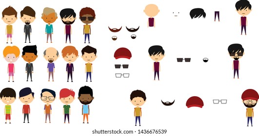 Male  characters vector . custom character designs . men vector