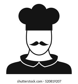 Male chef cook icon. Simple illustration of male chef cook vector icon for web