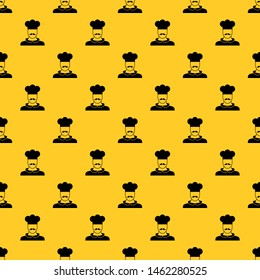 Male chef cook pattern seamless vector repeat geometric yellow for any design