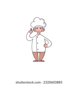 male chef cooks with his hands clasping his two fingers together