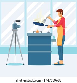 Male Chef Create Cooking Tutorial