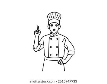 Male chef holding up his finger inspiration