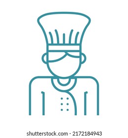 male chef profession icon line isolated