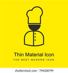 Male chef with uniform and toque bright yellow material minimal icon or logo design