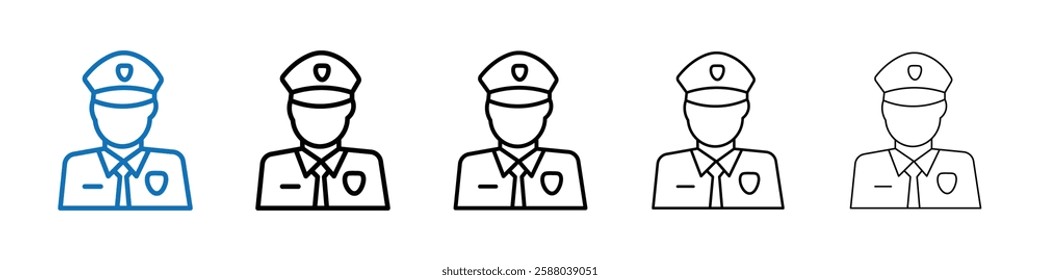 Male chief officer icon Outline vector logo for web ui