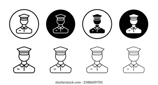 Male chief officer icon Simple outline vector logo