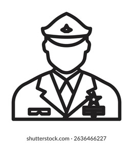 Male chief officer icon Thin line illustration