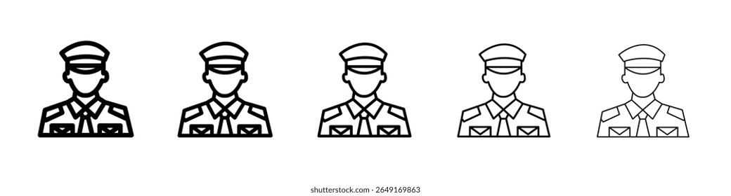 Ícone masculino do chefe oficial delineamento fino logotipo marca definida