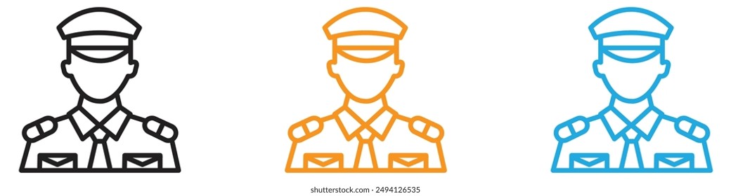 Male chief officer icon vector logo set collection for web app ui