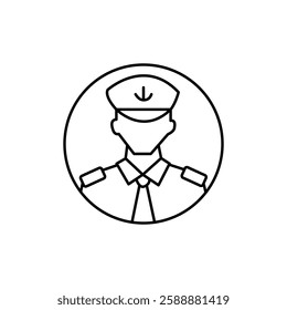 Male chief officer icon Vector logo set flat