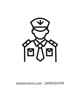 Male chief officer logo sign vector outline