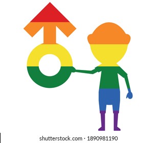 male child LGBT flag. gay, lesbian, bisexual and transgender icon vector