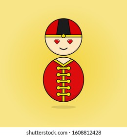 Male Chinese New Year Character, With an of falling in love expression