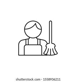 male cleaner - minimal line web icon. simple vector illustration. concept for infographic, website or app.