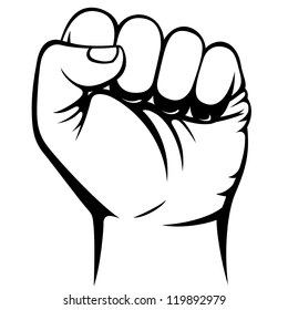 male clenched fist hand