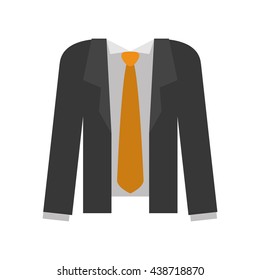 Male Cloth. Suit and necktie icon. vector graphic