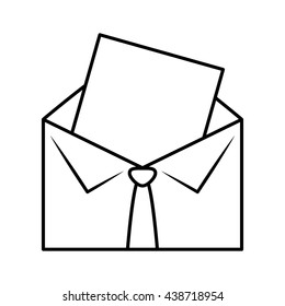 Male Cloth. Suit and necktie icon. vector graphic
