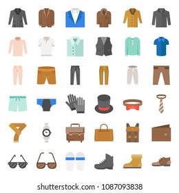 Male clothes and accessories flat design icon set 3