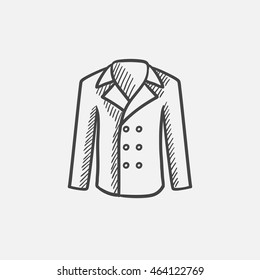 Male coat sketch icon for web, mobile and infographics. Hand drawn vector isolated icon.