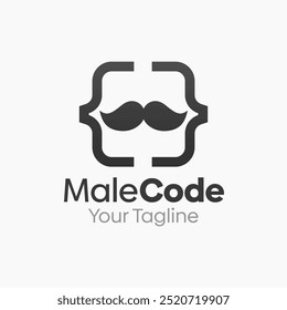 Male Code Logo Design Template. Good for Business, Agency, Community and Organization