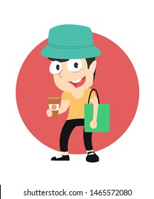 male coffee vector illustration design