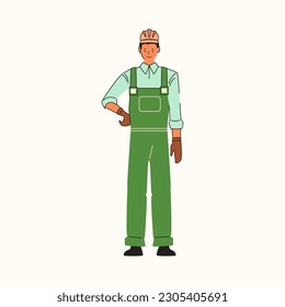 Male Constructor Vector Stock Illustration, Male Constructor with equpments vector
