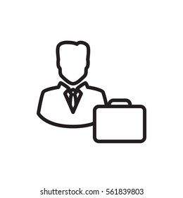 male consultant with case icon isolated vector sign symbol