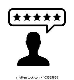 Male consumer or customer product rating flat vector icon for apps and websites