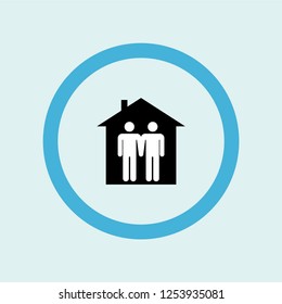 male couple in home icon symbol. Premium quality isolated male couple in home vector icon in trendy style. male couple in home element.