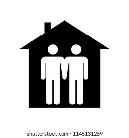 Male couple in home icon vector icon. Simple element illustration. Male couple in home symbol design. Can be used for web and mobile.