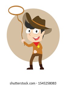 male cowboy with rope vector