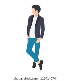 Male Cross Legs Standing Side Pose Stock Vector (Royalty Free ...