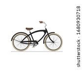 Male cruiser bike flat isolated icon on white background. Vector illustration.