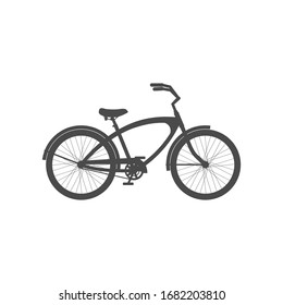 Icono simple de la bicicleta de crucero macho aislado en fondo blanco. Ilustración vectorial plana.