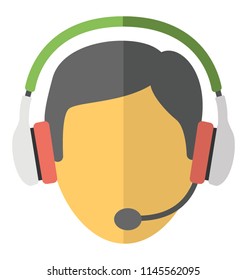 A male customer representative avatar with microphone 