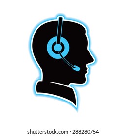 male customer service silhouette icon 